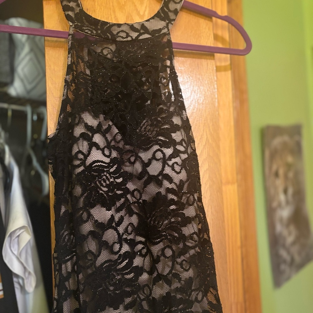 Morgan & Co. Black Lace Evening Dress